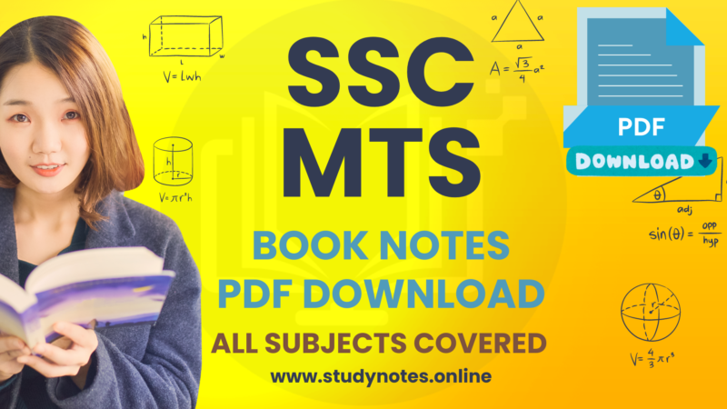 SSC MTS Book Notes PDF Download SSC Multi-Tasking Staff All Subjects Books Google Drive Direct Download Link