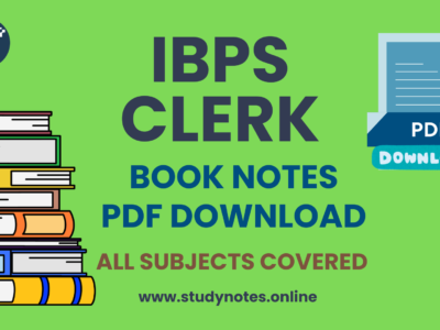 IBPS Clerk Book Notes PDF Download