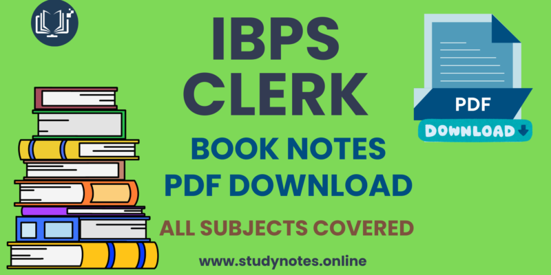 IBPS Clerk Book Notes PDF Download